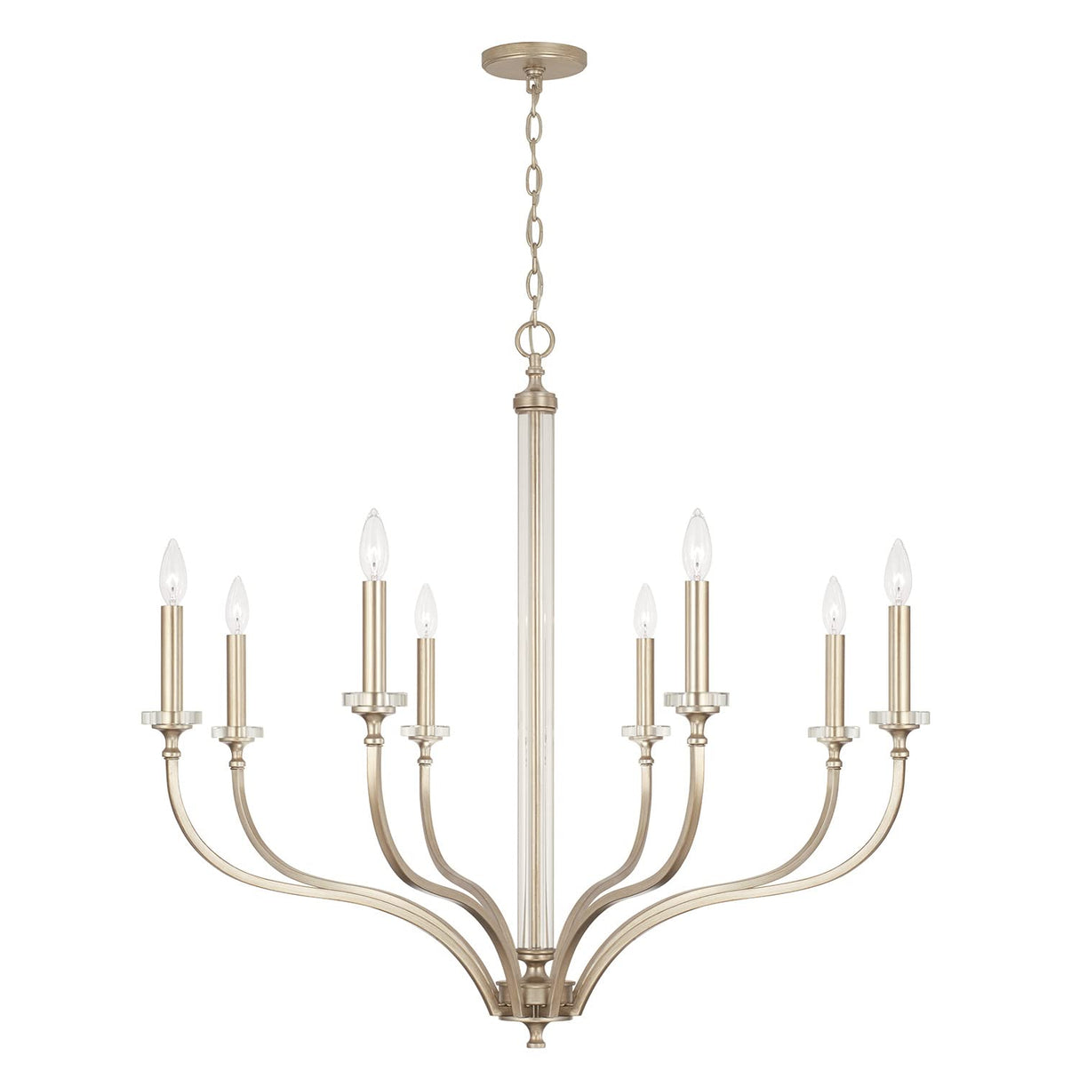 Capital Lighting 444881BS Breigh 8 Light Chandelier Brushed Champagne