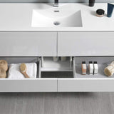 Fresca FCB9260OG-S-I Fresca Catania 60" Ocean Gray Wall Hung Modern Bathroom Cabinet w/ Integrated Single Sink