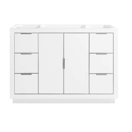 Avanity Austen 48 in. Vanity Only in White with Silver Trim