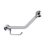 PULSE Showerspas 4007-SSP ErgoAngleBar with Optional Toilet Paper Holder, ADA Compliant Steel Grab Bar, Polished Stainless