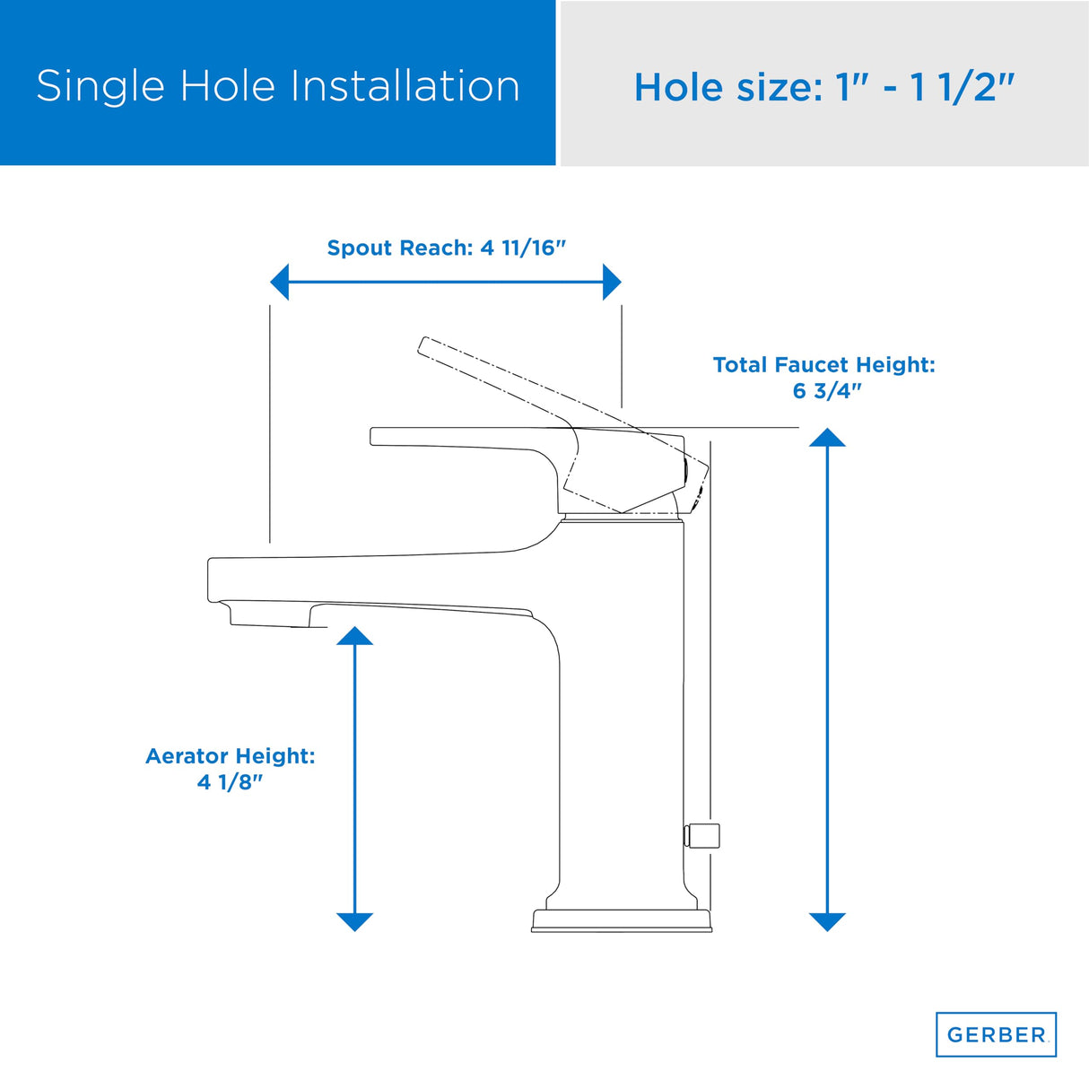 Gerber D225070BN Tribune Single Handle Bathroom Faucet - Brushed Nickel