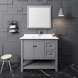 Fresca FVN2340GR Fresca Manchester 42" Gray Traditional Bathroom Vanity w/ Mirror