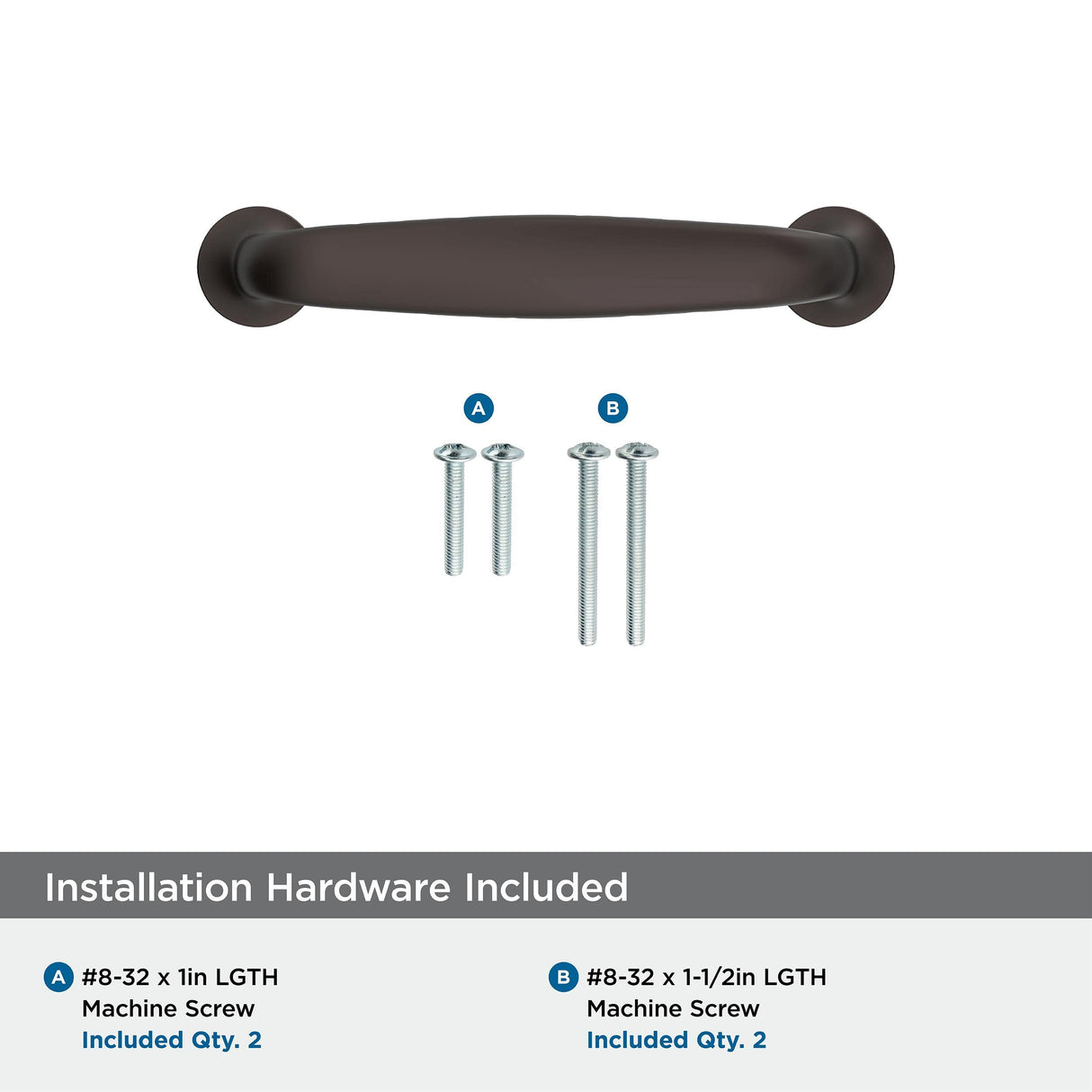 Amerock BP37395ORB Oil Rubbed Bronze Cabinet Pull 3 in (76 mm) Center-to-Center Cabinet Handle Renown Drawer Pull Kitchen Cabinet Handle Furniture Hardware