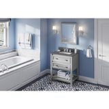 Jeffrey Alexander VKITADL30GRBOR 30" Grey Adler Vanity, Boulder Cultured Marble Vanity Top, undermount rectangle bowl