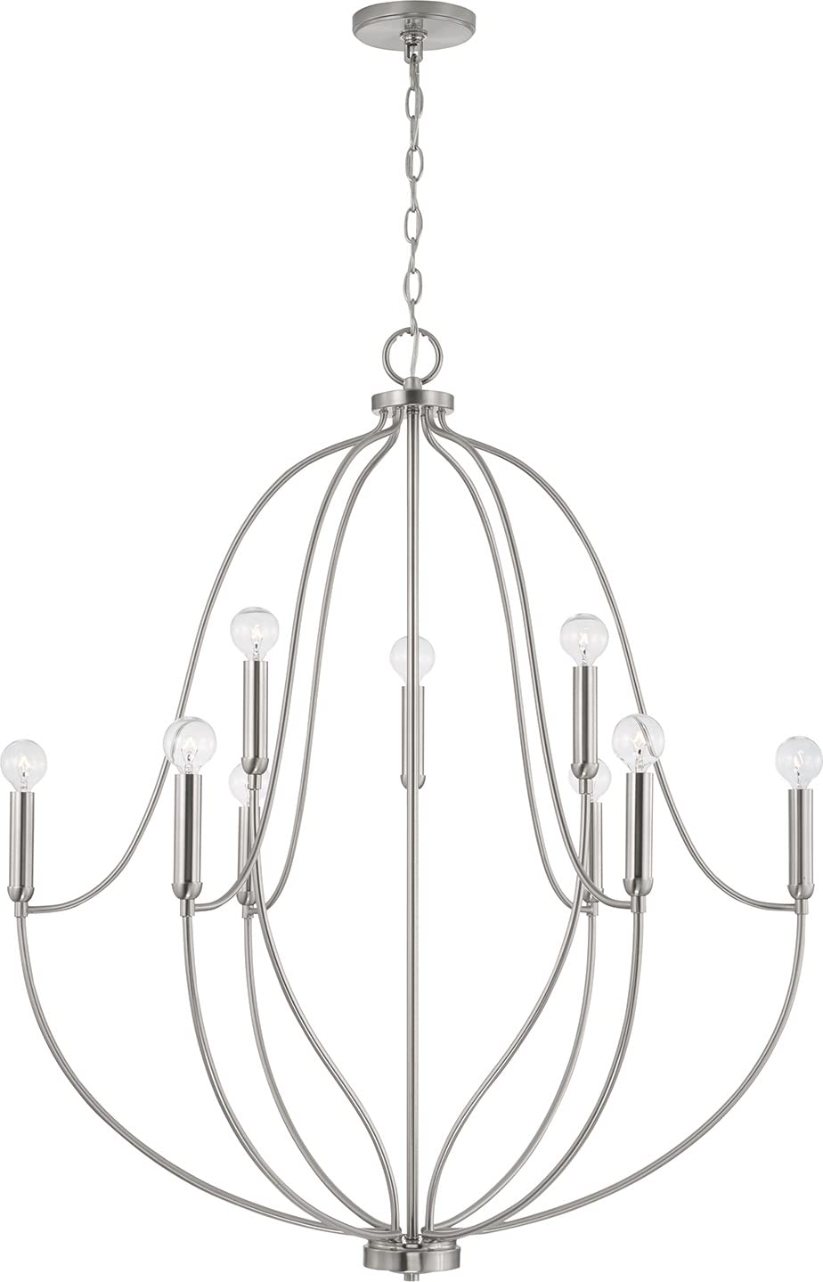 Capital Lighting 447091BN Madison 9 Light Chandelier Brushed Nickel