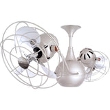 Matthews Fan VB-BN-MTL Vent-Bettina 360° dual headed rotational ceiling fan in brushed nickel finish with metal blades.