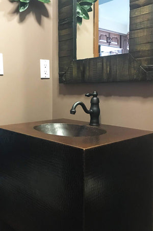 Premier Copper Products VADB24181 24-Inch Hand Hammered Wall Mount Copper Vanity, Oil Rubbed Bronze