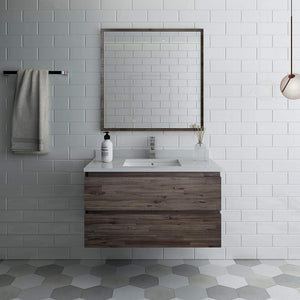 Fresca FVN3136ACA Fresca Formosa 36" Wall Hung Modern Bathroom Vanity w/ Mirror
