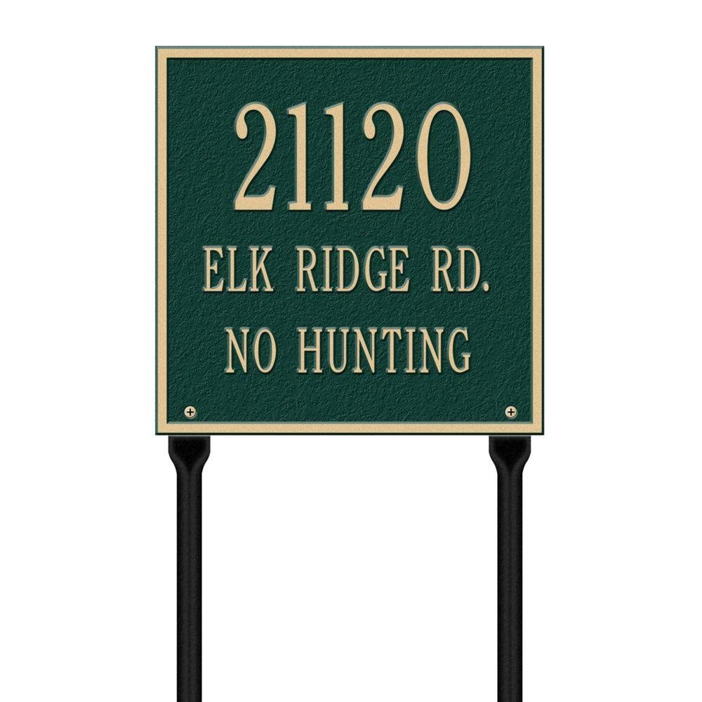 Whitehall 2115GG - Personalized Square Plaque - Standard - Lawn - 3 line