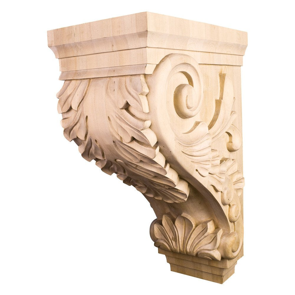 Hardware Resources CORBB-24WB 9-1/2" W x 16" D x 24" H White Birch Acanthus Corbel