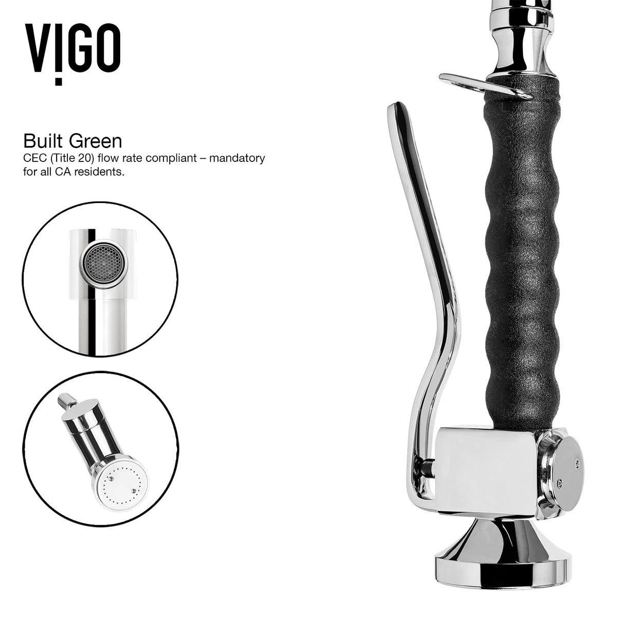 VIGO VG02007CH 27" H Zurich Single-Handle with Pull-Down Sprayer Kitchen Faucet in Chrome