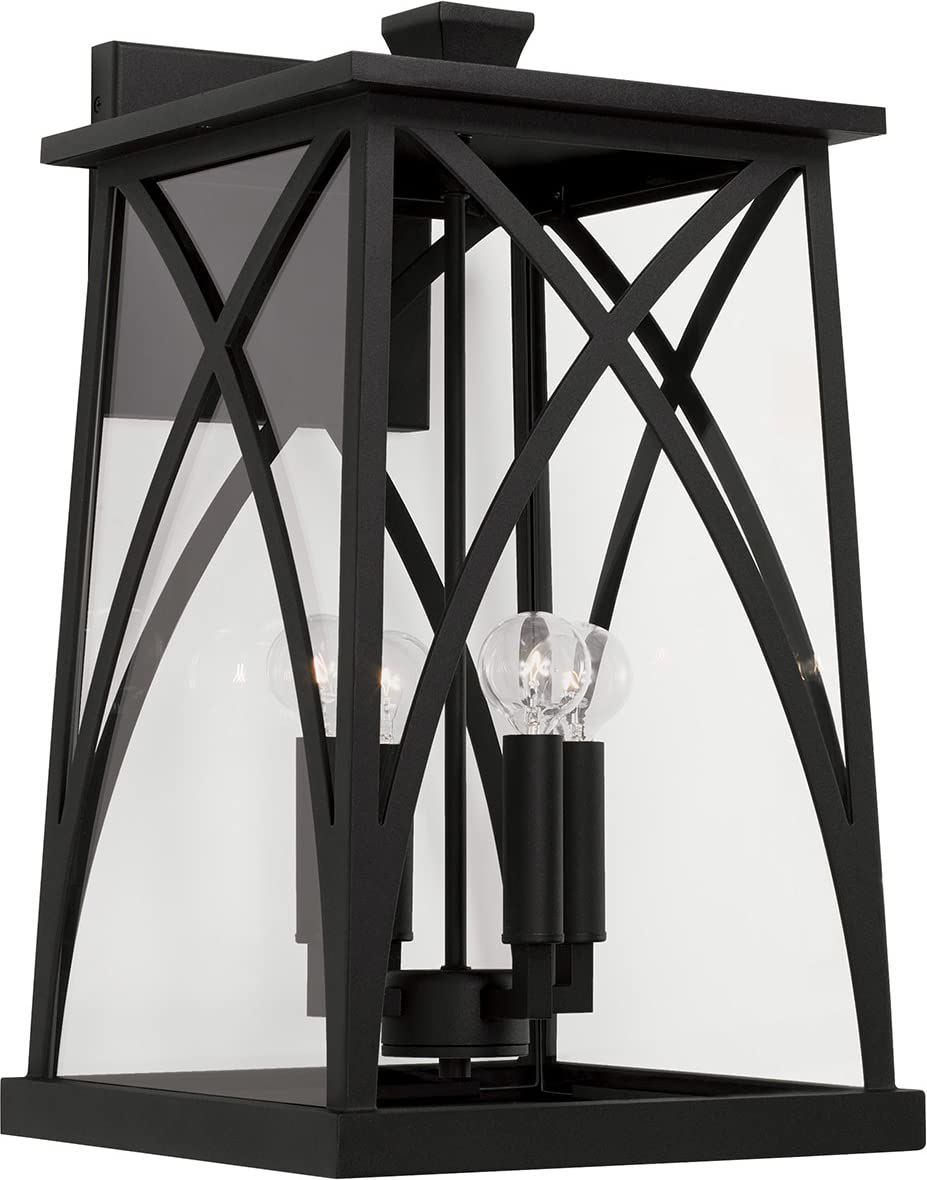 Capital Lighting 946541BK Marshall 4 Light Outdoor Wall Lantern Black