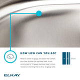 Elkay Lustertone ELUHAD281655 Single Bowl Undermount Stainless Steel ADA Sink