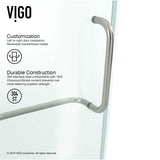 VIGO 30 in. x 38 in. x 73 in. Monteray Frameless Hinged Rectangle Shower Enclosure with Clear 0.38" Tempered Glass and Hardware in Brushed Nickel Finish with Reversible Handle - VG6011BNCL40