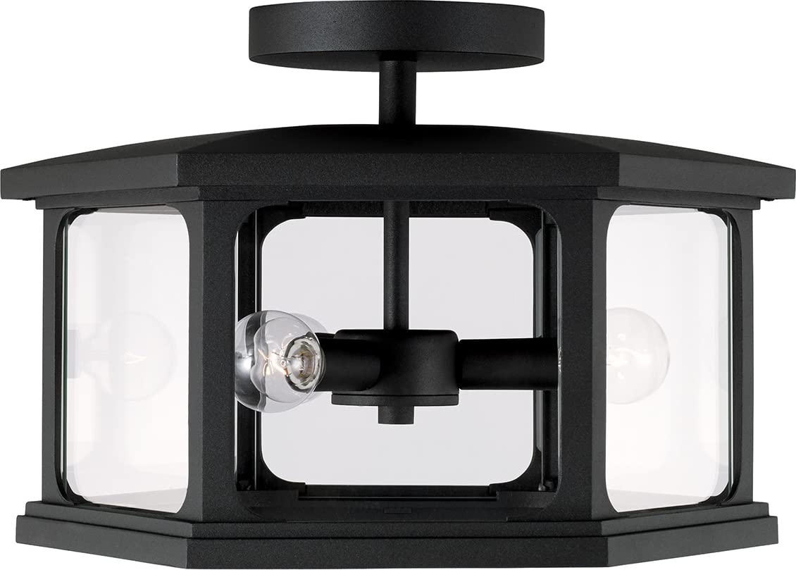 Capital Lighting 946632BK Walton 3 Light Outdoor Semi-Flush Black