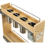 Hardware Resources UBPO-5SC 5" "No Wiggle" Utensil Bin Soft-close Base Cabinet Pullout, Pre-Assembled