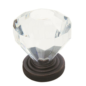 Amerock Cabinet Knob Clear/Oil-Rubbed Bronze 1-1/4 inch (32 mm) Diameter Traditional Classics 1 Pack Drawer Knob Cabinet Hardware