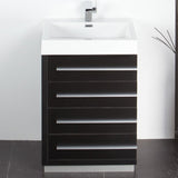 Fresca FVN8024BW Fresca Livello 24" Black Modern Bathroom Vanity w/ Medicine Cabinet