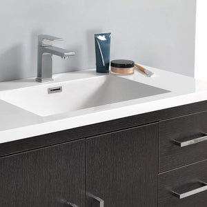 Fresca FCB9436WH-R-I Fresca Imperia 36" Glossy White Free Standing Modern Bathroom Cabinet w/ Integrated Sink - Right Version