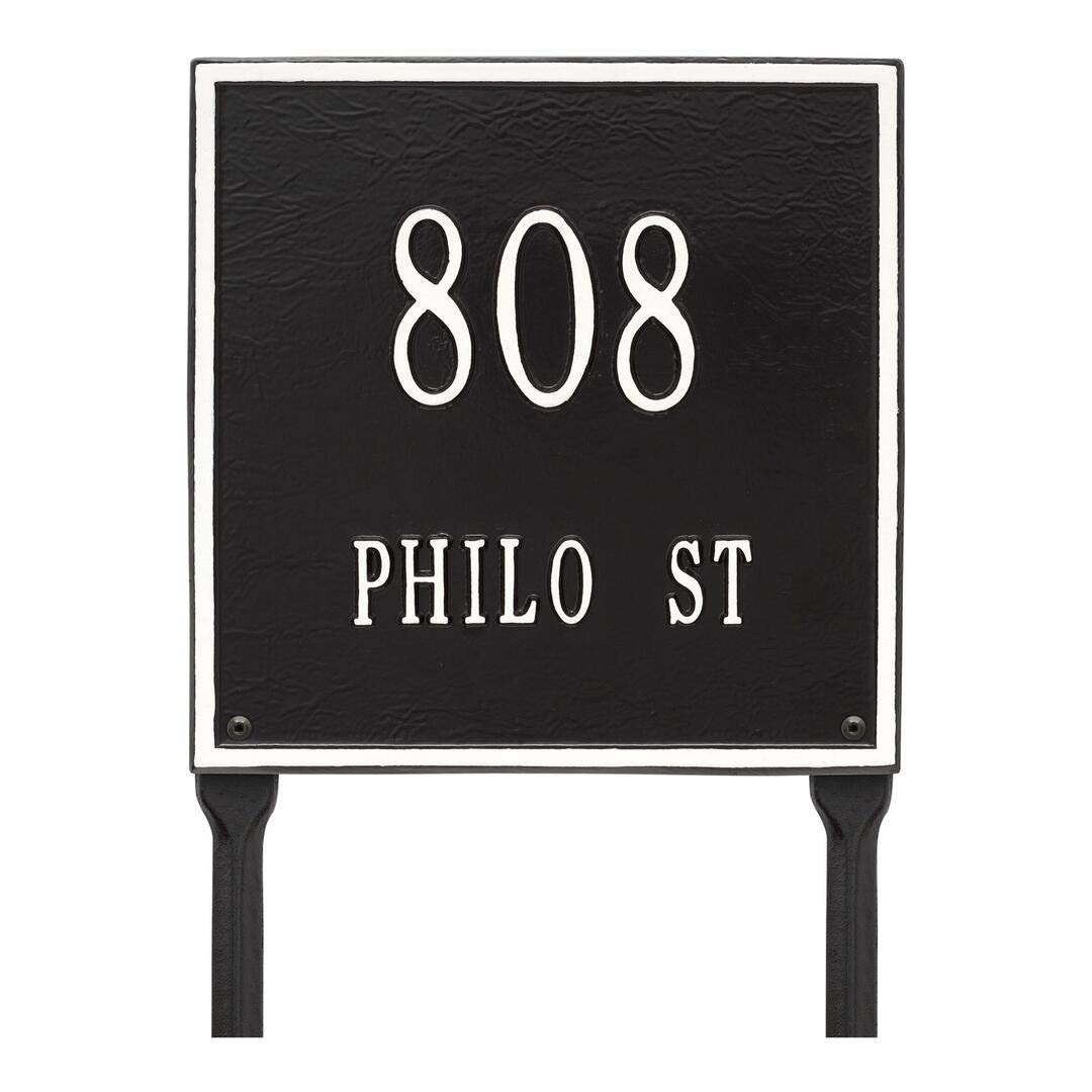 Whitehall 2114BW - Personalized Square Plaque - Standard - Lawn - 2 line