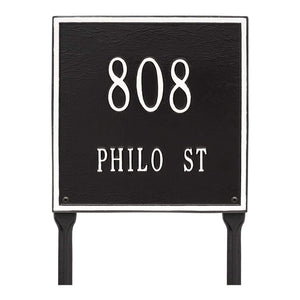 Whitehall 2114BW - Personalized Square Plaque - Standard - Lawn - 2 line