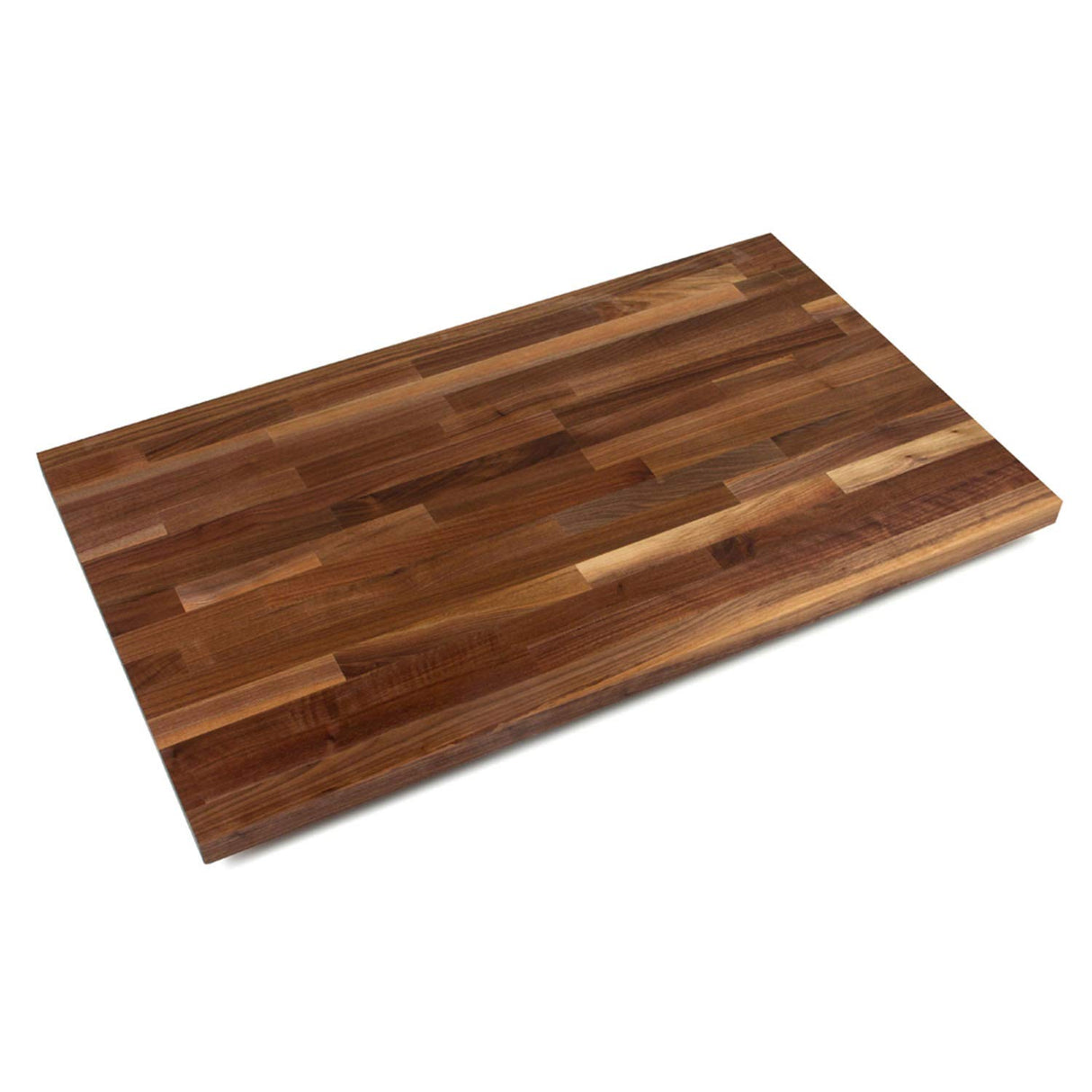 John Boos WALKCT-BL4838-O Blended Walnut Solid Wood Finish Natural Edge Grain Kitchen Cutting Board Island Counter Top Butcher Block, 48" x 38" 1.5"