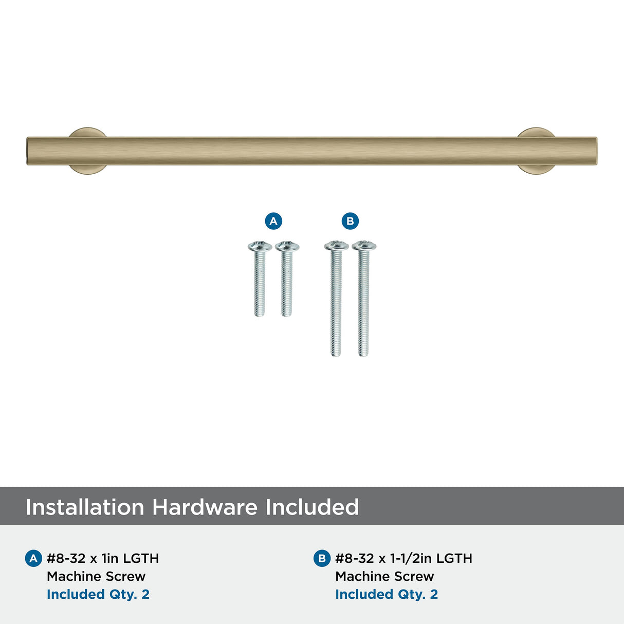 Amerock BP37108BBZ Everett 8-13/16 in (224 mm) Center-to-Center Golden Champagne Cabinet Pull Kitchen Cabinet Hardware Furniture Hardware Bathroom Drawer Handle