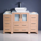 Fresca FCB62-122412ES-CWH-V Fresca Torino 48" Espresso Modern Bathroom Cabinets w/ Top & Vessel Sink