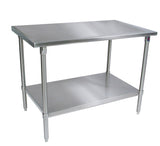 John Boos ST4-3636SSK 14 Gauge Stainless Steel Work Table with Base and Shelf, 36" x