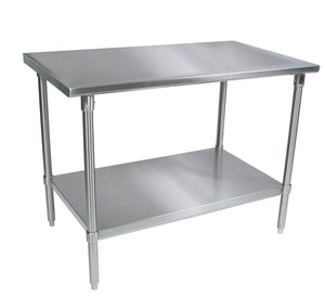 John Boos ST4-2436GSK 14 Gauge Stainless Steel Work Table with Galvanized Base and Shelf, 36" x 24"