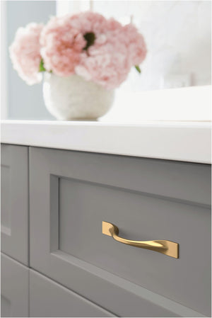 Amerock Cabinet Pull Matte Black 3-3/4 inch (96 mm) Center-to-Center Uprise 1 Pack Drawer Pull Cabinet Handle Cabinet Hardware