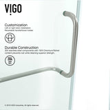 VIGO VG6062BNCL38 36.13" -36.13" W -73.38" H Frameless Hinged Neo-angle Shower Enclosure with Clear 0.38" Tempered Glass and Stainless Steel Hardware in Brushed Nickel Finish with Reversible Handle