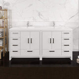 Fresca FCB9472WH-I Fresca Imperia 72" Glossy White Free Standing Double Sink Modern Bathroom Cabinet w/ Integrated Sink