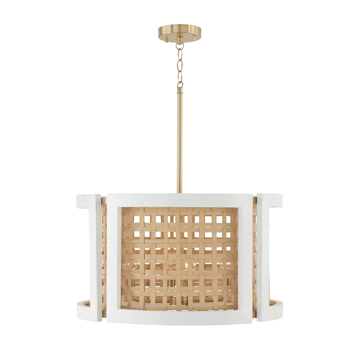 Capital Lighting 344341WM Lola 4 Light Pendant Flat White and Matte Brass