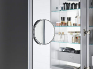 Kohler Verdera 24" x 30" Lighted Single Door Medicine Cabinet with Three Shelves, Built-in Outlets and Flip Out Magnifying Mirror - CA Title 24 Compliant