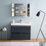 Fresca FVN8442GO Fresca Valencia 40" Gray Oak Free Standing Modern Bathroom Vanity w/ Medicine Cabinet