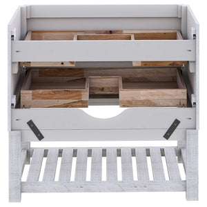 Fresca FCB31-361236RWH-FS Fresca Formosa 82" Floor Standing Open Bottom Double Sink Modern Bathroom Cabinet in Rustic White