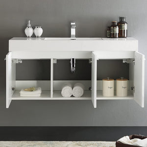 Fresca FCB8092GO-I Fresca Vista 48" Gray Oak Wall Hung Modern Bathroom Cabinet w/ Integrated Sink