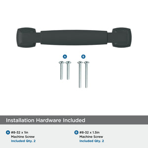 Amerock Cabinet Pull Matte Black 3-3/4 inch (96 mm) Center-to-Center Stature 1 Pack Drawer Pull Cabinet Handle Cabinet Hardware