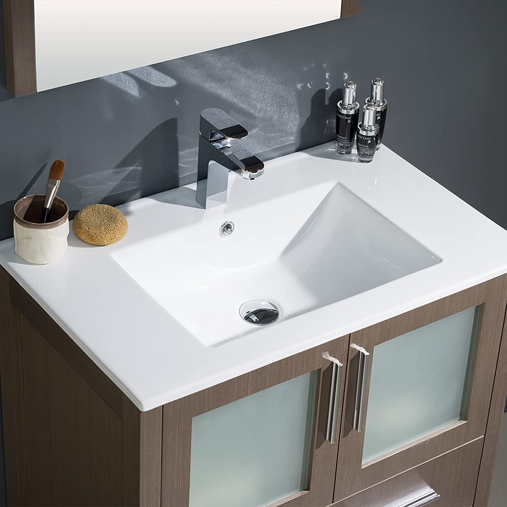 Fresca FVN6230GR-UNS Fresca Torino 30" Gray Modern Bathroom Vanity w/ Integrated Sink