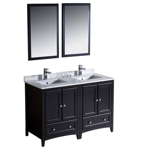 Fresca FVN20-2424ES Fresca Oxford 48" Espresso Traditional Double Sink Bathroom Vanity