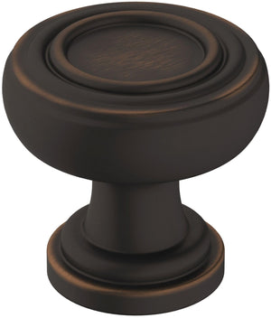 Amerock Cabinet Knob Oil Rubbed Bronze 1-1/8 inch (29 mm) Diameter Ville 1 Pack Drawer Knob Cabinet Hardware