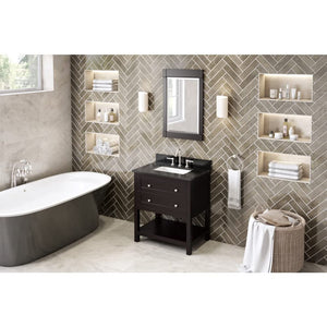 Jeffrey Alexander VKITAST30ESBGR 30" Espresso Astoria Vanity, Black Granite Vanity Top, undermount rectangle bowl