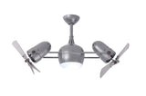 Matthews Fan DGLK-BN-WDBW Dagny 360° double-headed rotational ceiling fan with light kit in Brushed Nickel finish with solid barn wood blades.