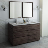 Fresca FVN31-3030ACA-FC Fresca Formosa 60" Floor Standing Double Sink Modern Bathroom Vanity w/ Mirrors