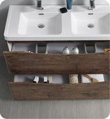 Fresca FCB9148RW-D-I Fresca Tuscany 48" Rosewood Free Standing Modern Bathroom Cabinet w/ Integrated Double Sink