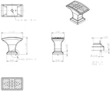 Jeffrey Alexander 535L-SN 1-1/2" Overall Length Satin Nickel Rectangle Geometric Pattern Aberdeen Cabinet Knob