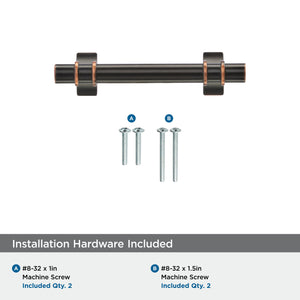 Amerock Cabinet Pull Oil Rubbed Bronze 3 inch (76 mm) Center to Center Davenport 1 Pack Drawer Pull Drawer Handle Cabinet Hardware