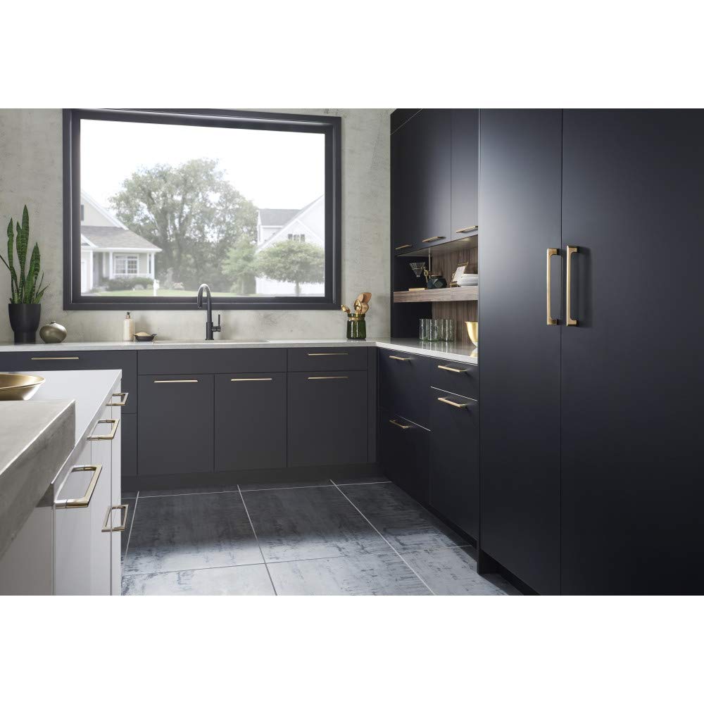 Jeffrey Alexander 286-128MB 128 mm Center-to-Center Matte Black Asymmetrical Leyton Cabinet Pull