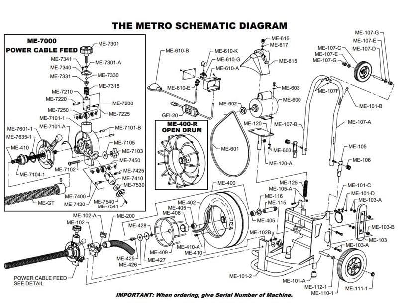 General Wire ME-400 Metro-Rooter Drum